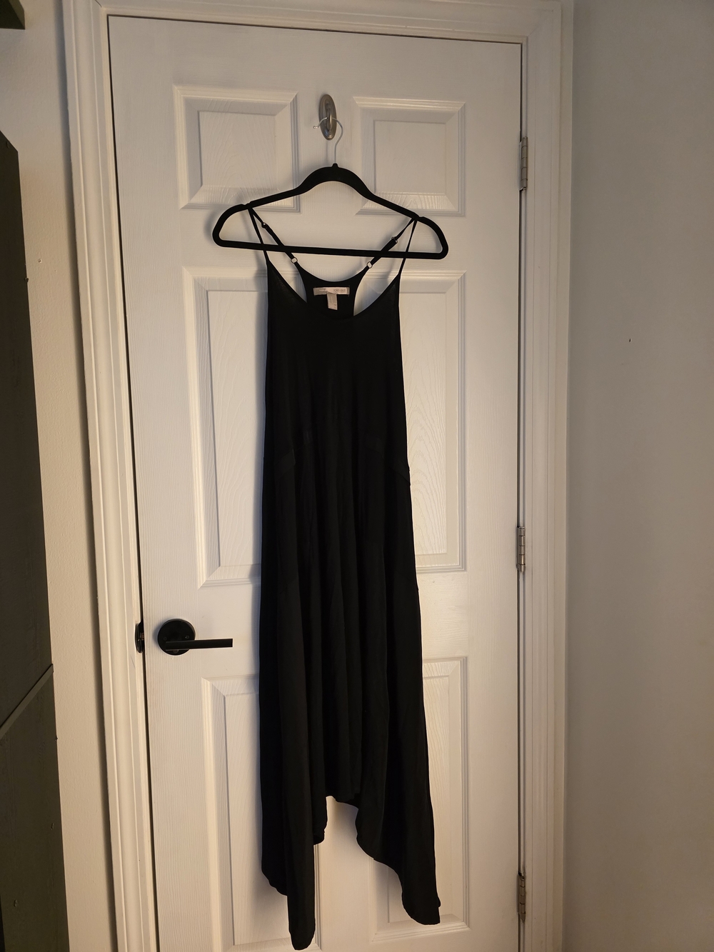 Forever 21 Black Asymmetrical Slip Maxi Dress